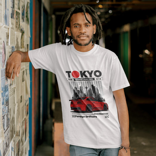 Tokyo Street Racing White Short Sleeved T-Shirt