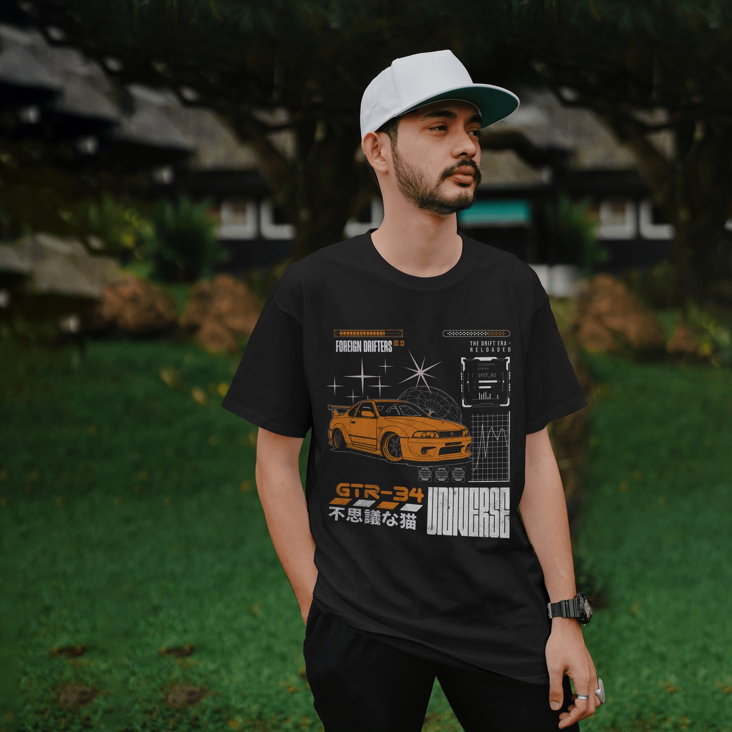 GTR-34 Black Short Sleeved T-Shirt