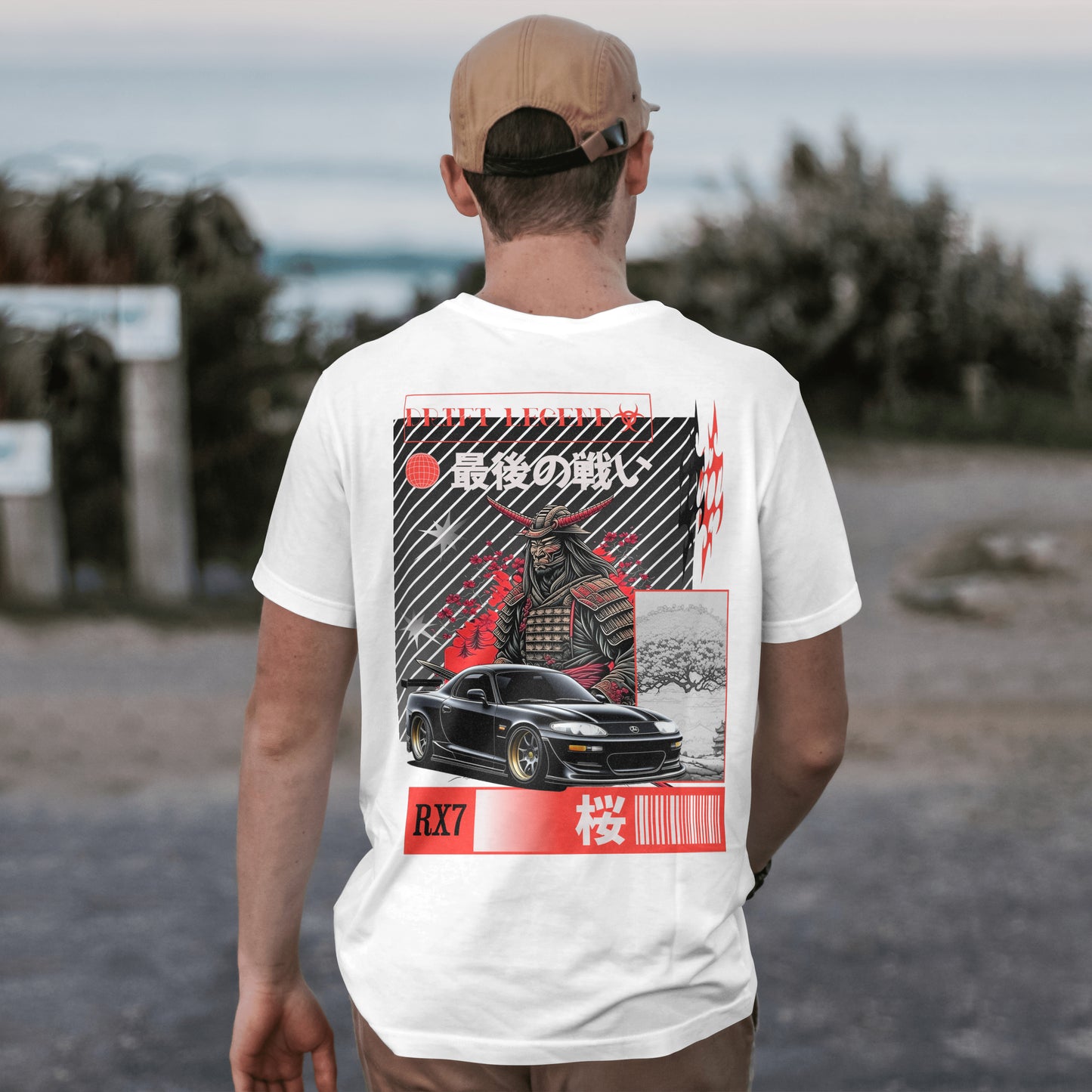 RX7 Drift Legend White Short Sleeved T-Shirt